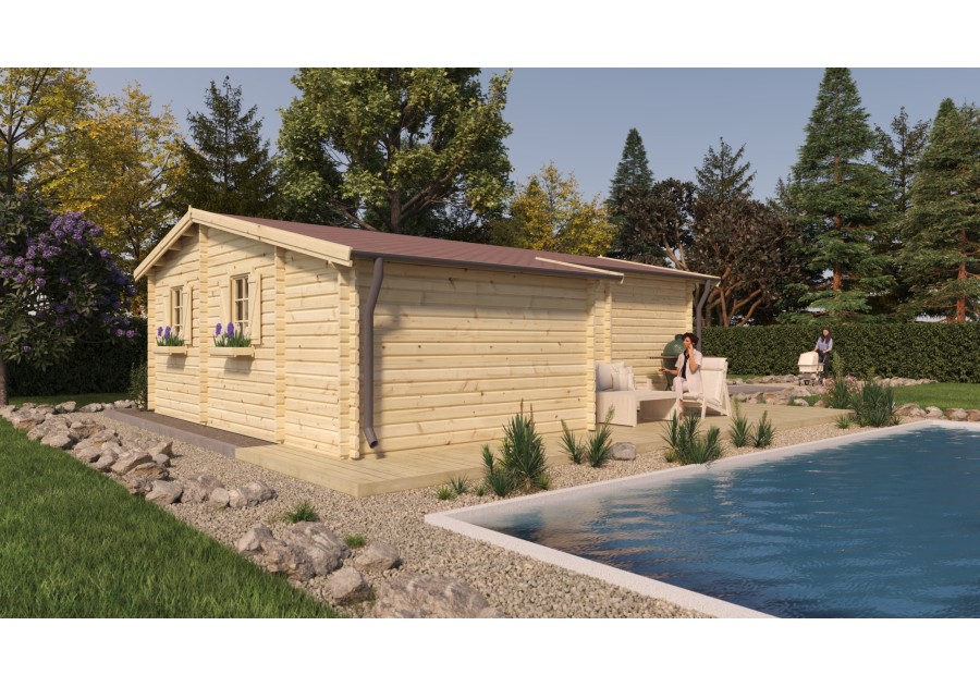 Domek letniskowy TIRANA, 6.5x7.8m 44mm