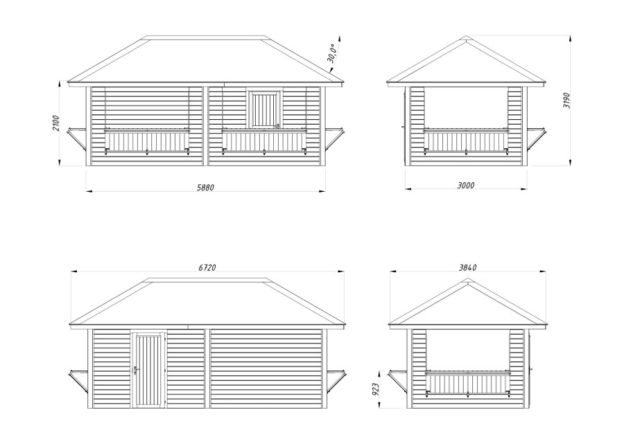 Pawilon handlowy BIANCA166 5.88x3.0m [set 112, seria CONNECT]