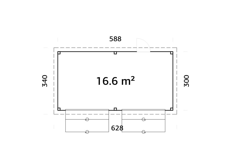 Pawilon handlowy LENNA166 5.88x3.0m [set 311, seria CONNECT]