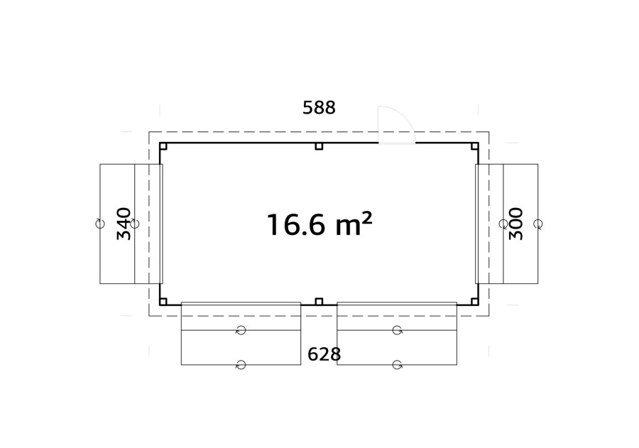 Pawilon handlowy LENNA166 5.88x3.0m [set 312, seria CONNECT]