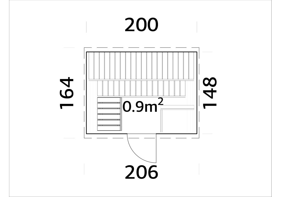 Sauna ANITA9, 2.00x1.60m 42mm