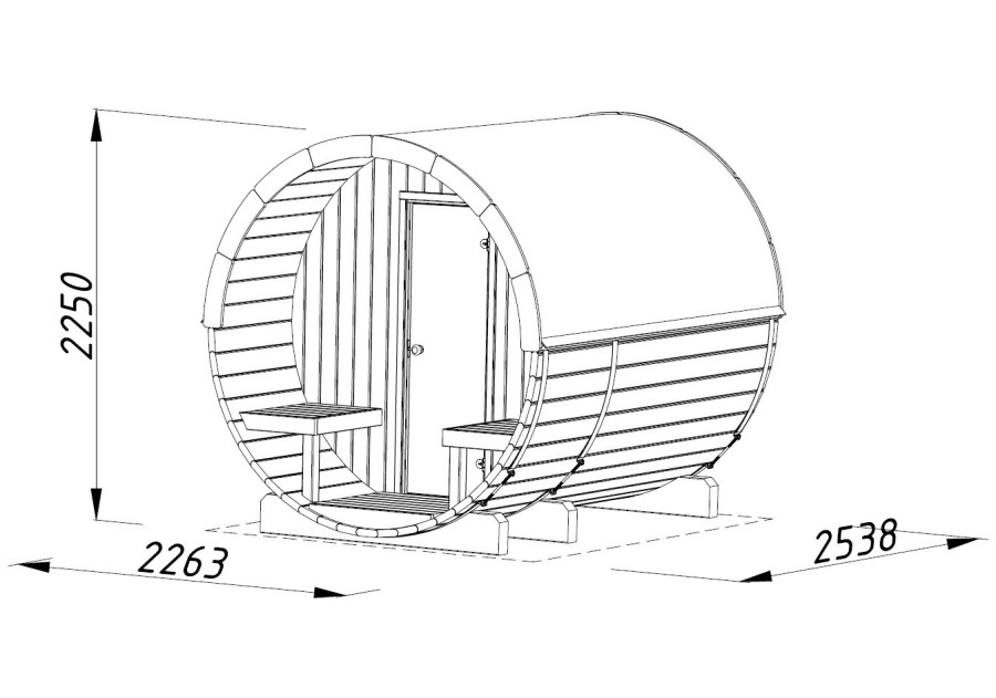 Sauna ANITA13, 2.20x2.50m 42mm
