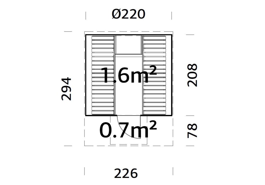 Sauna ANITA16, 2.20x2.90m 42mm
