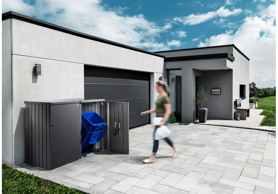 Modułowy metalowy schowek na kubły na śmieci ALEX, 0.80x0.88m