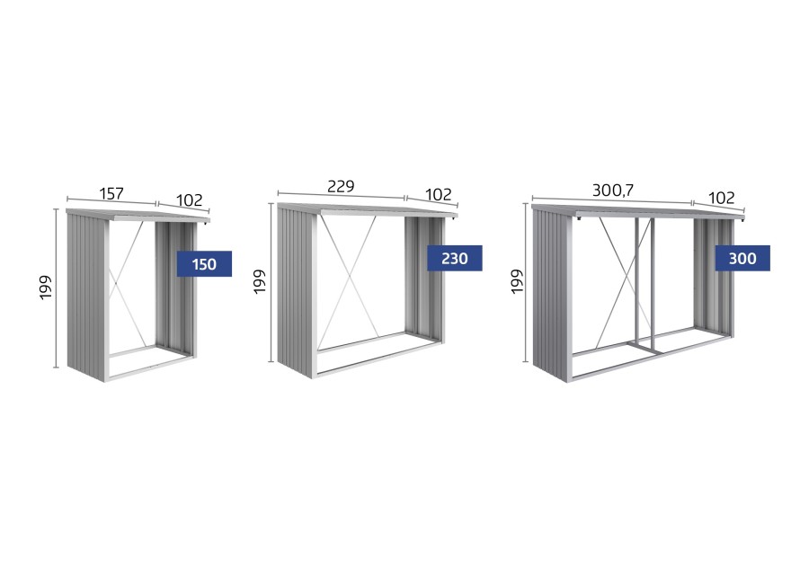 Metalowa drewutnia WOODSTOCK 300, 3.00x1.02m