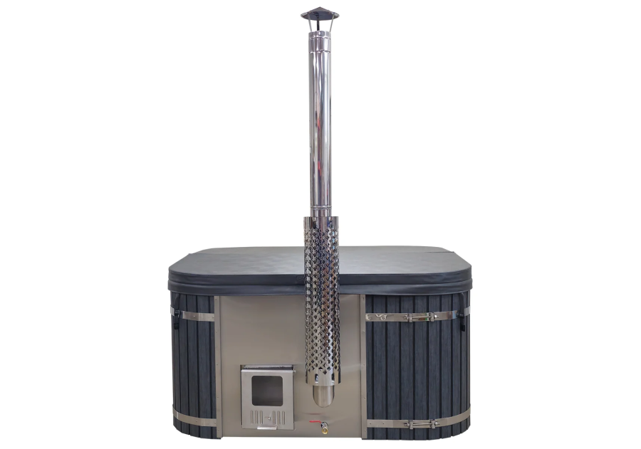 Balia kąpielowa akrylowa kwadratowa z leżanką z zintegrowanym piecem 26kW, 2.03m