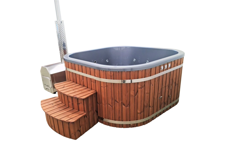 Balia kąpielowa akrylowa kwadratowa z zewnętrznym piecem 30kW, 2.02m