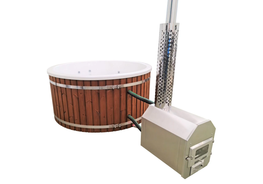 Balia kąpielowa akrylowa okrągła z zewnętrznym piecem 26kW, 2.01m