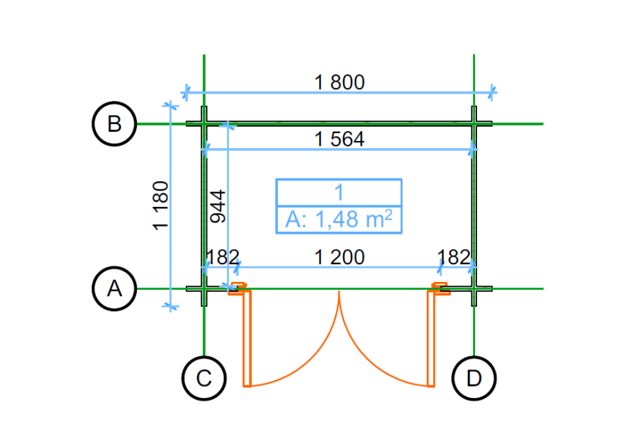 Domek ogrodowy MINI G1 1.8x1.2m 28mm