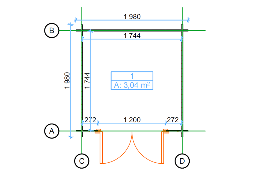 Domek ogrodowy MINI G5 2x2m 28mm