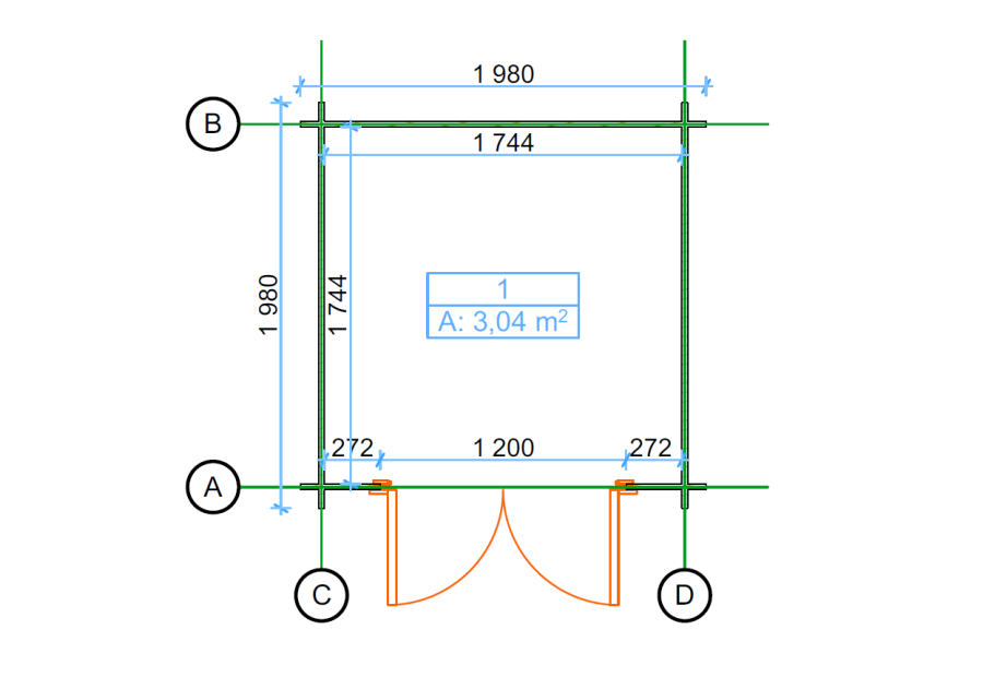 Domek ogrodowy MINI G7 2x2m 28mm