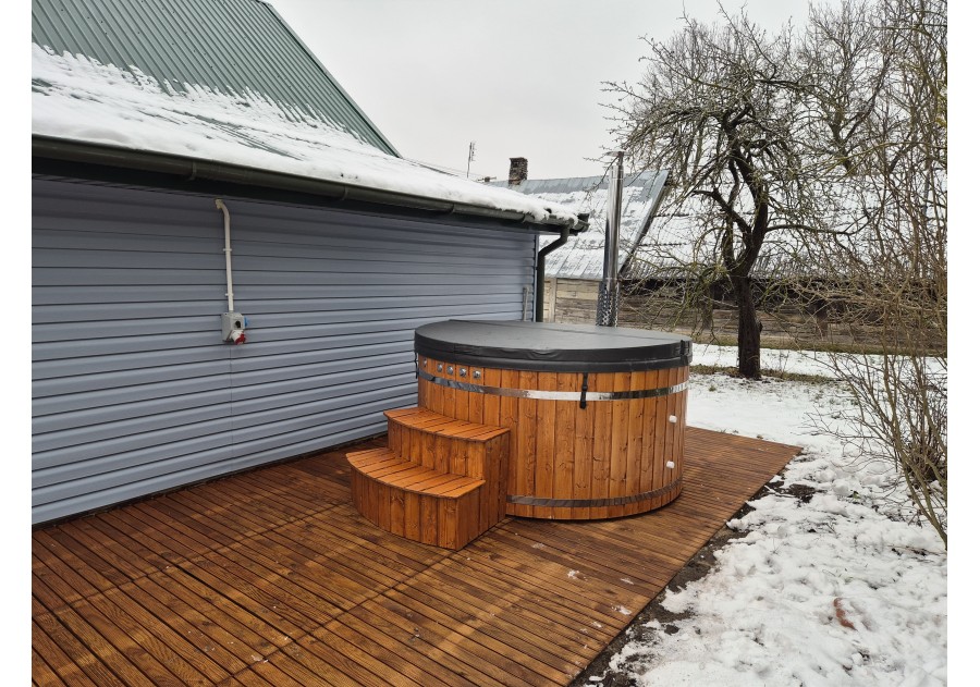 Balia kąpielowa akrylowa okrągła z zintegrowanym piecem 26kW, 2.01m