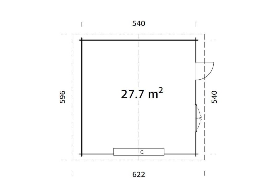 Garaż ROGER277, 5.6x5.6m 70mm + segmentowa brama