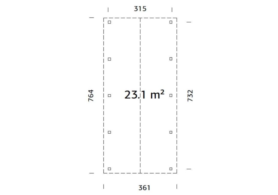 Wiata drewniana ROBE231 3.15x7.32m