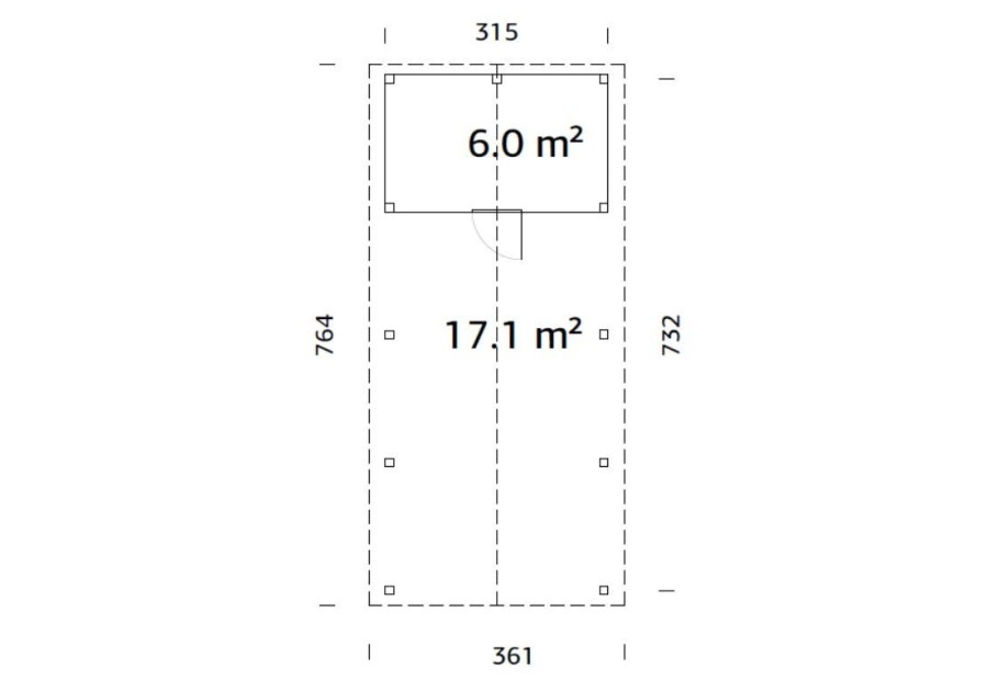 Wiata drewniana ROBE231+ 3.15x7.32m
