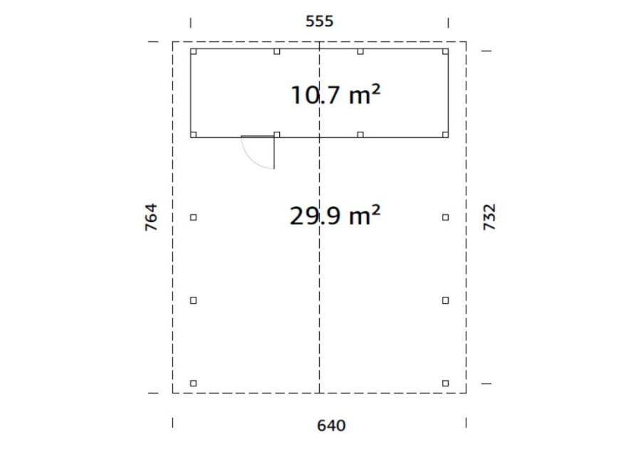 Wiata drewniana ROBE406+ 5.55x7.32m