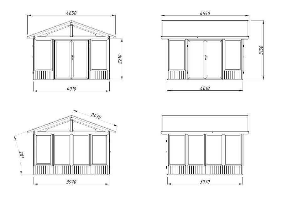 Altana nowoczesna ISABELLA147, 4.0x4.0m