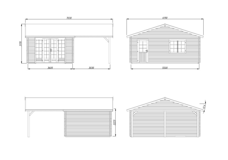 Domek ogrodowy IREN190+ 6.7 x 5.7m 44mm