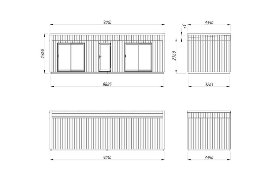 Domek Nordic Rebeka 224, 9x3.39m