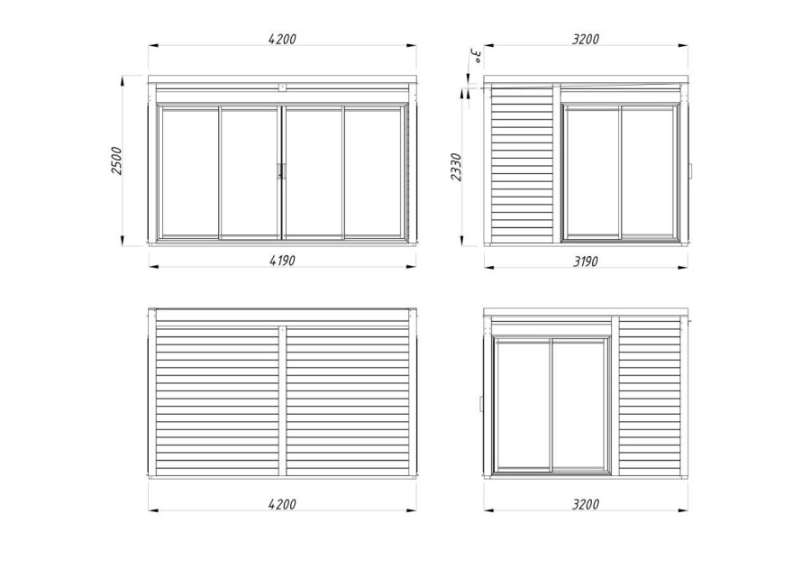 Altana nowoczesna SERENA126 SET2, 4.2x3.2m 44mm