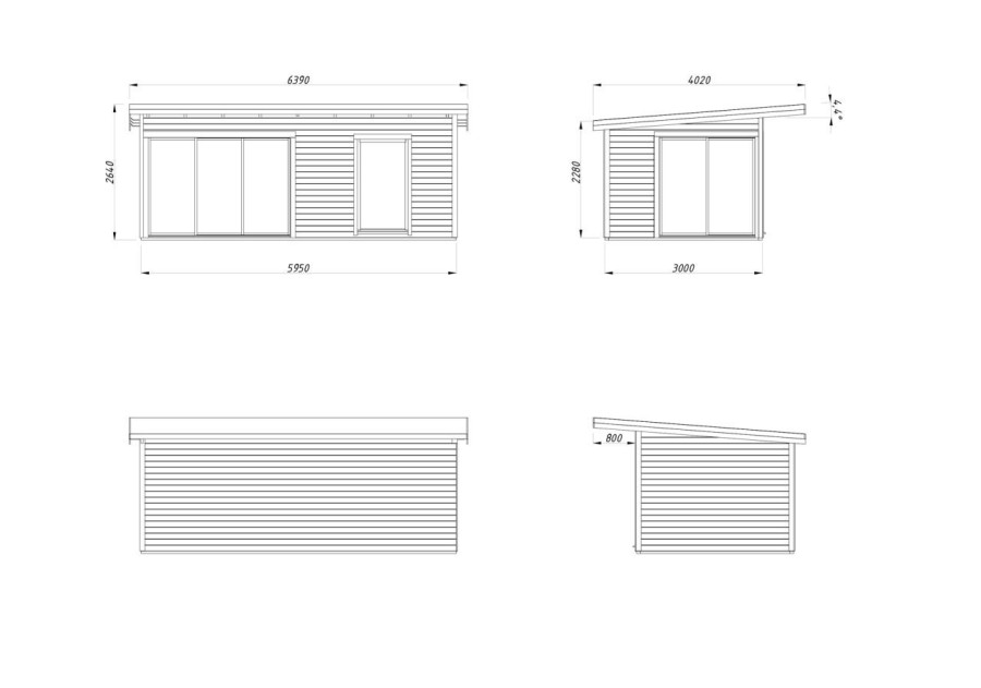Altana nowoczesna ANDREA171, 5.95x3.0m 44mm