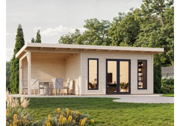 Domek ogrodowy AURELIA127 z tarasem 7.9m2, 7.49x3.0m 44mm