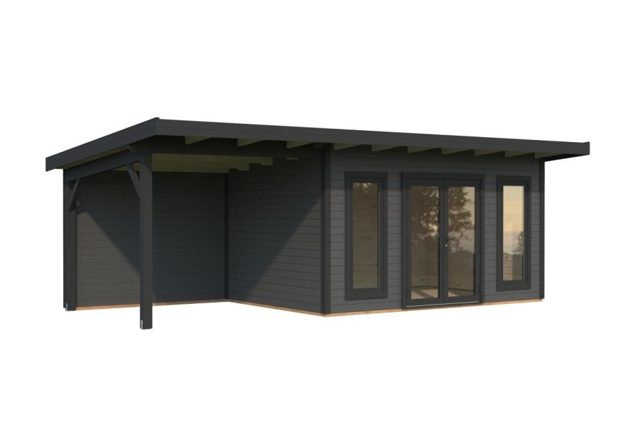 Domek ogrodowy AURELIA127 z tarasem 7.9m2, 7.49x3.0m 44mm