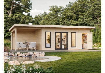 Domek ogrodowy Aurelia 167 z tarasem 7.9m2, 8.89x3m 44mm