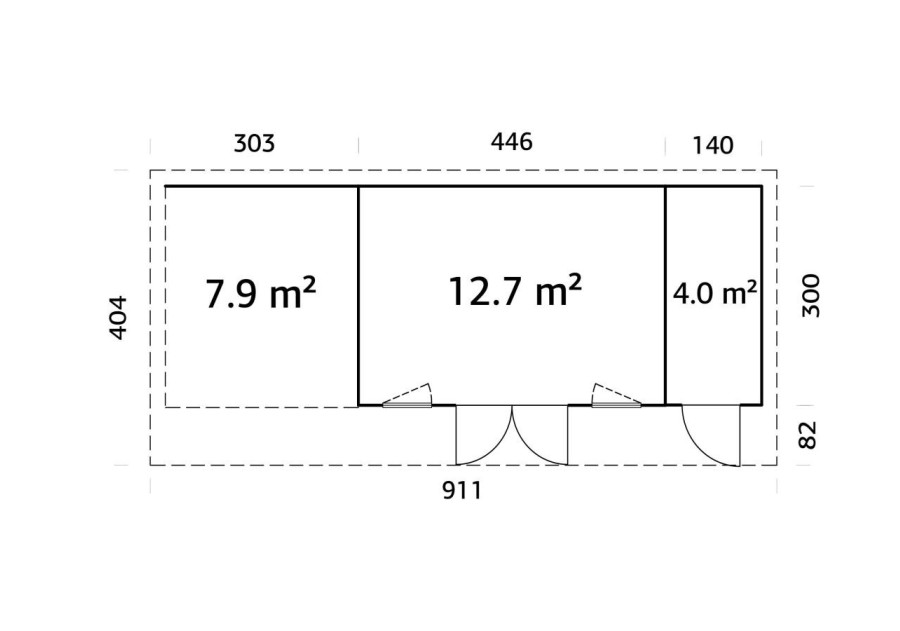 Domek ogrodowy AURELIA167+, 8.89x3.0m 44mm