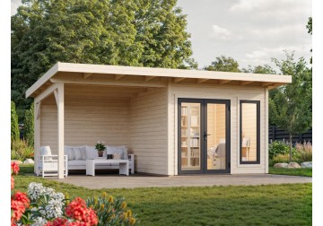 Domek ogrodowy Aurelia 84 z tarasem 7.9m2, 5.99x3m 44mm