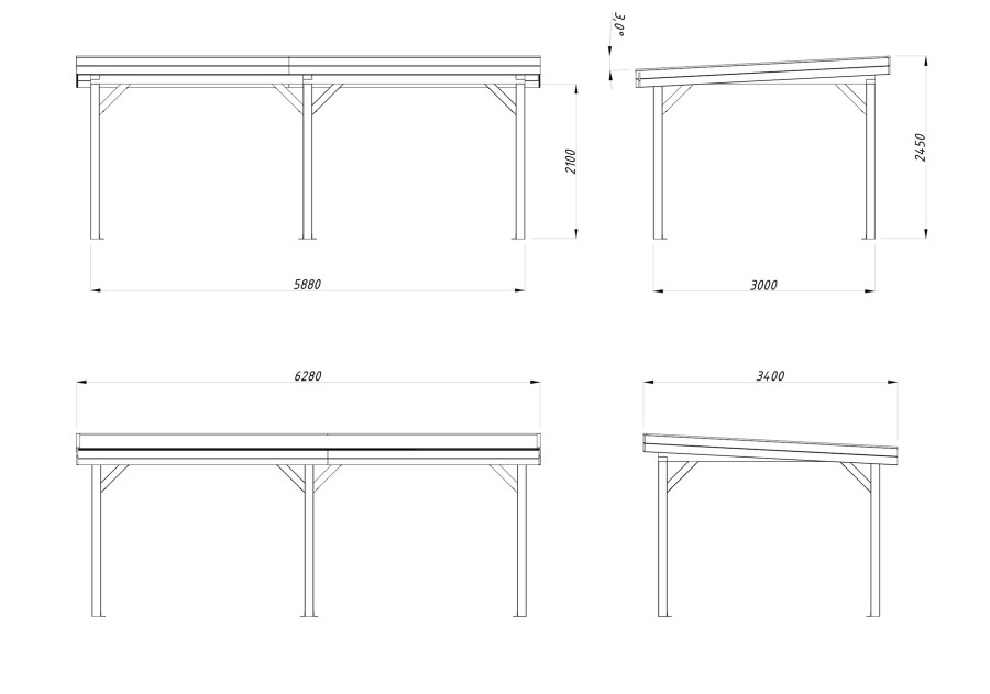 Altana ogrodowa LENNA166, 5.88x3.0m [seria CONNECT]