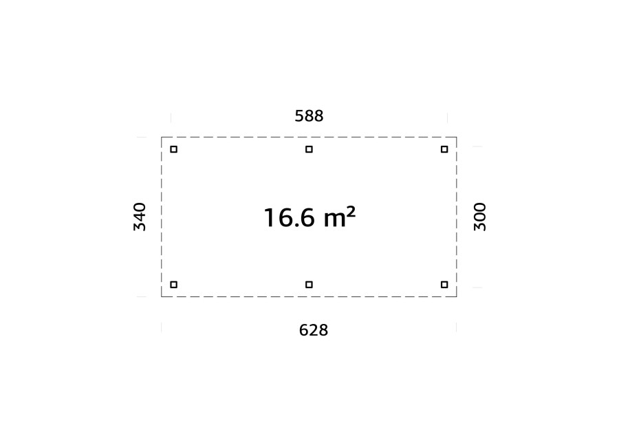 Altana ogrodowa LENNA166, 5.88x3.0m [seria CONNECT]