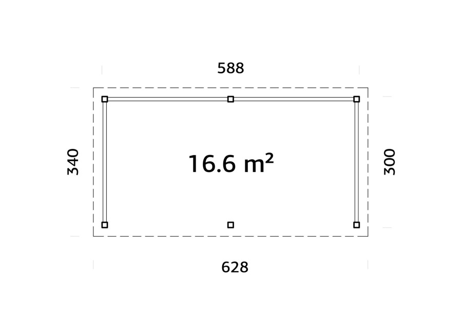 Altana ogrodowa LENNA166, 5.88x3.0m [set 307, seria CONNECT]