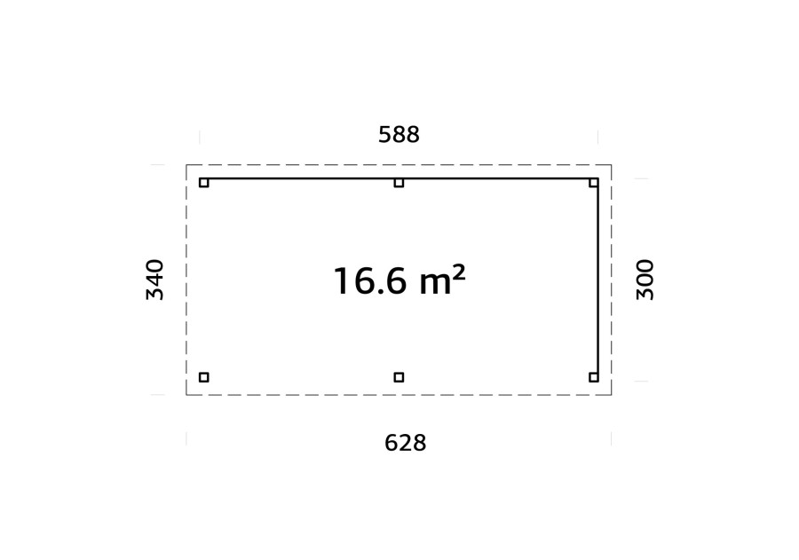 Altana ogrodowa LENNA166, 5.88x3.0m [set 309, seria CONNECT]