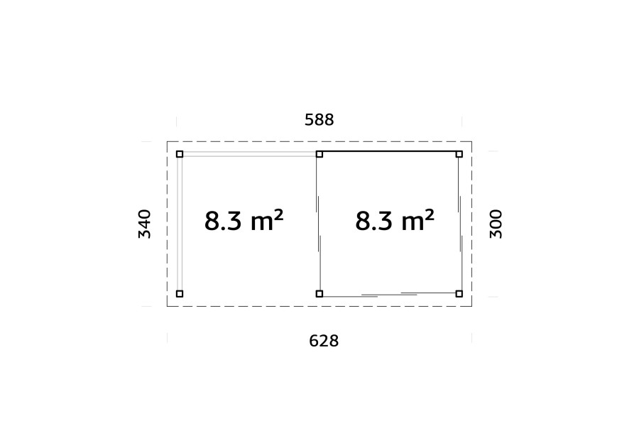 Altana nowoczesna LENNA116, 5.88x3.0m [set 404, seria CONNECT]