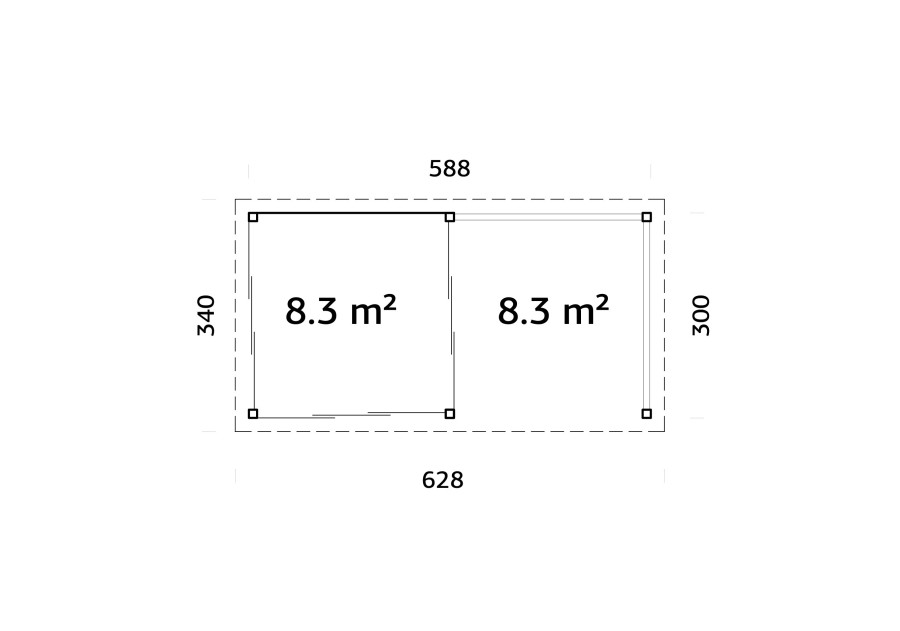 Altana nowoczesna LENNA116, 5.88x3.0m [set 404, seria CONNECT]