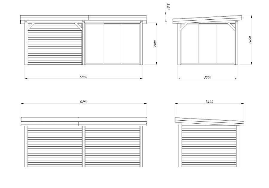 Altana nowoczesna LENNA116, 5.88x3.0m [set 405, seria CONNECT]