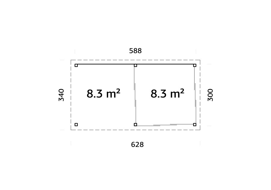 Altana nowoczesna LENNA116, 5.88x3.0m [set 406, seria CONNECT]