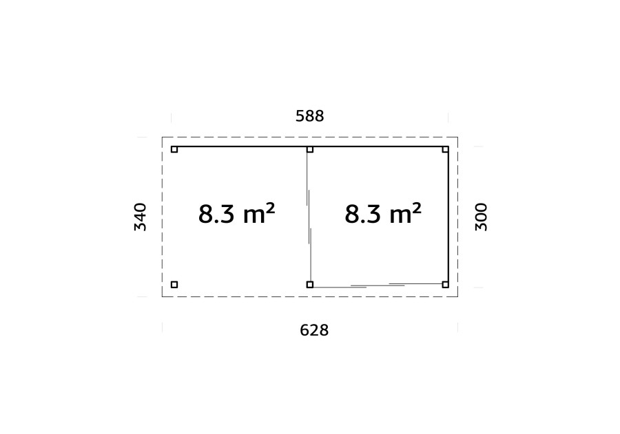 Altana nowoczesna LENNA116, 5.88x3.0m [set 705, seria CONNECT]