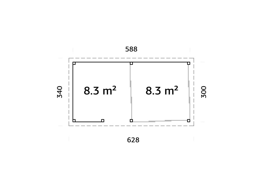 Altana nowoczesna LENNA116, 5.88x3.0m [set 708, seria CONNECT]