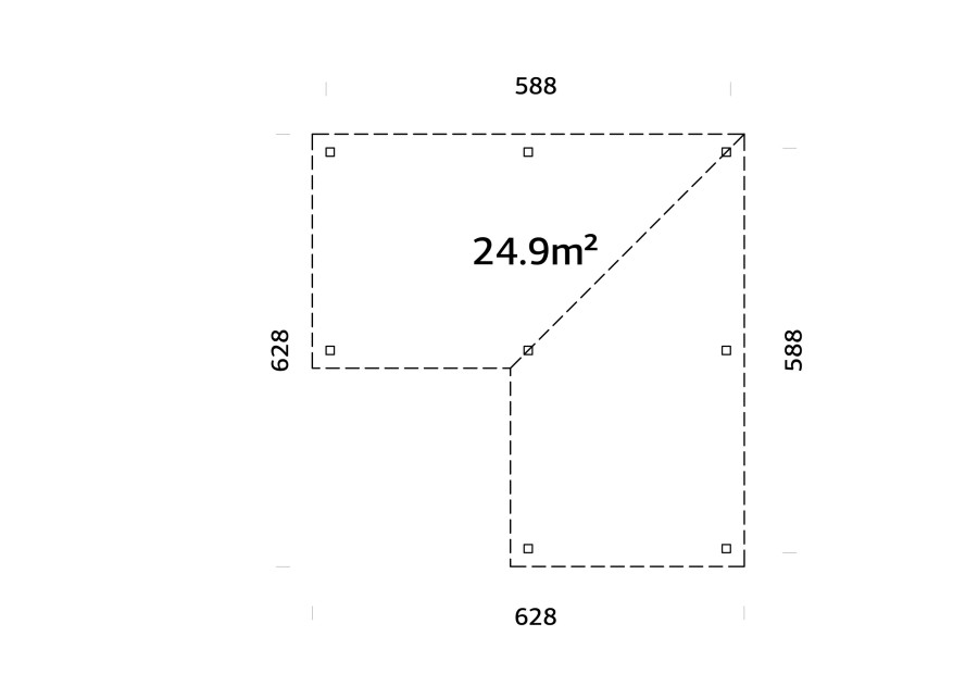 Altana ogrodowa LENNA249, 5.88x5.88m [seria CONNECT]