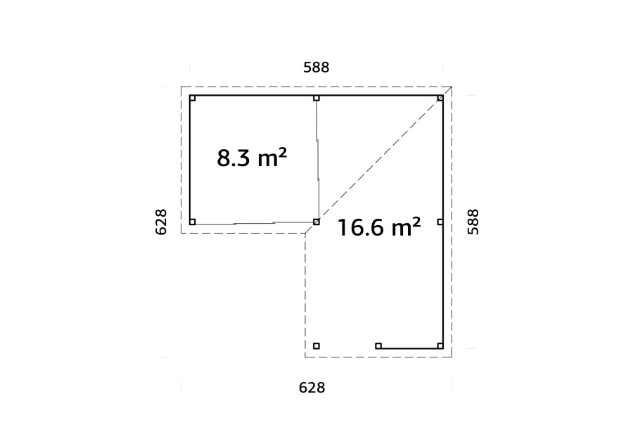 Altana nowoczesna LENNA249, 5.88x5.88m [set 409, seria CONNECT]