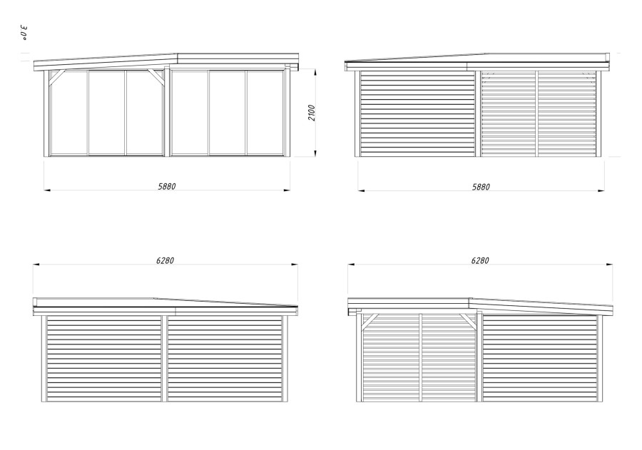 Altana nowoczesna LENNA249, 5.88x5.88m [set 413, seria CONNECT]