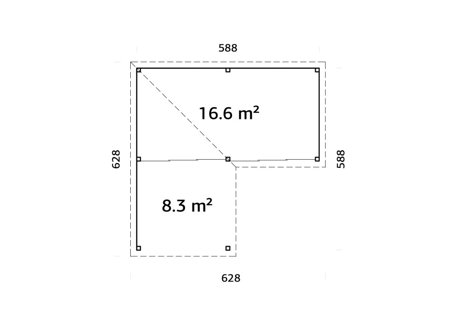 Altana nowoczesna LENNA249, 5.88x5.88m [set 413, seria CONNECT]