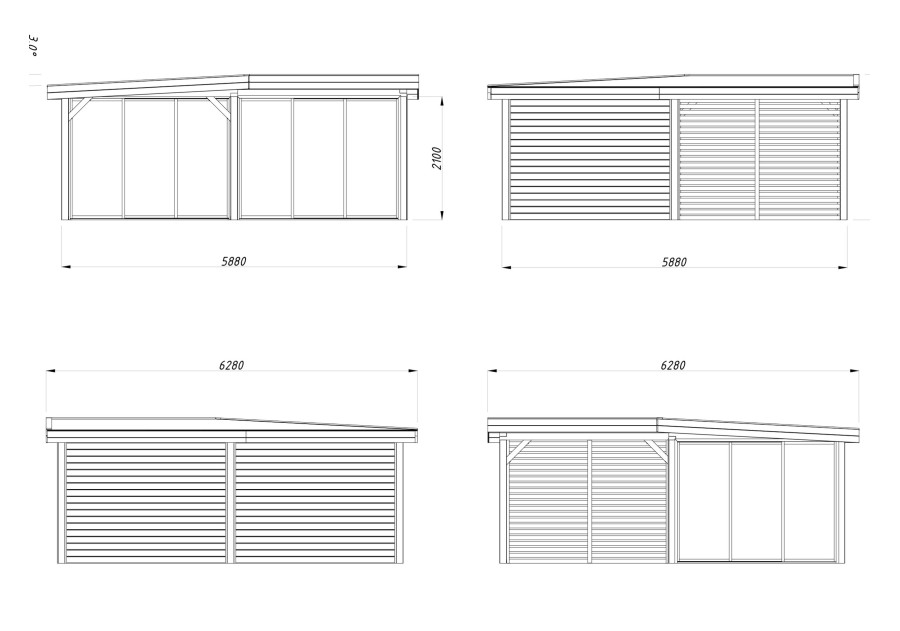 Altana nowoczesna LENNA249, 5.88x5.88m [set 414, seria CONNECT]