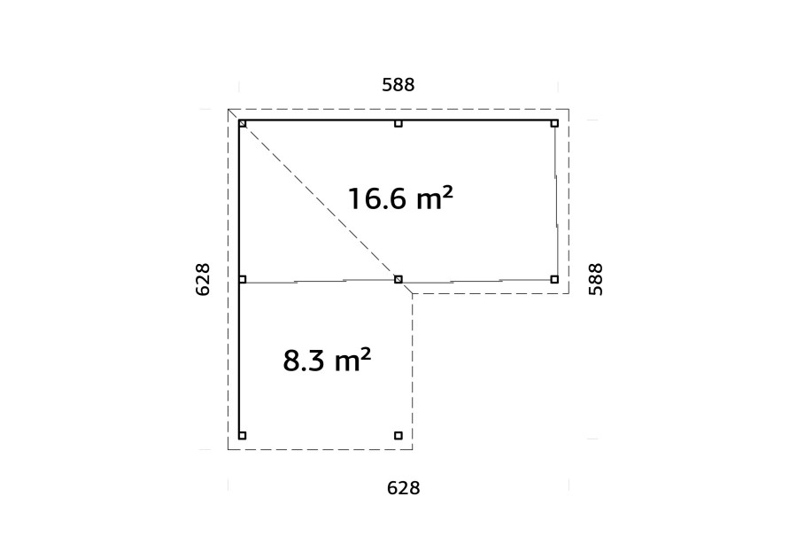 Altana nowoczesna LENNA249, 5.88x5.88m [set 414, seria CONNECT]