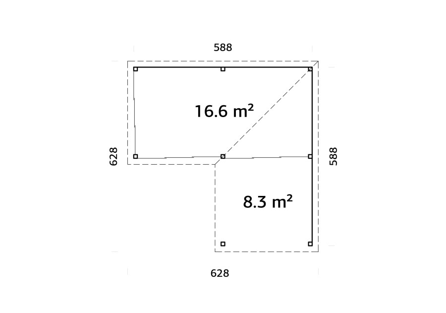 Altana nowoczesna LENNA249, 5.88x5.88m [set 414, seria CONNECT]