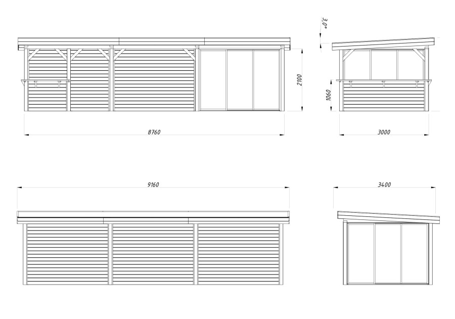 Altana nowoczesna LENNA249, 8.76x3.0m [set 416, seria CONNECT]