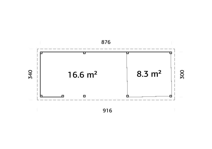 Altana nowoczesna LENNA249, 8.76x3.0m [set 416, seria CONNECT]