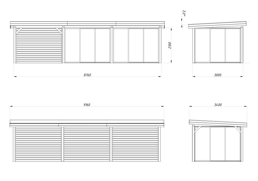 Altana nowoczesna LENNA249, 8.76x3.0m [set 417, seria CONNECT]